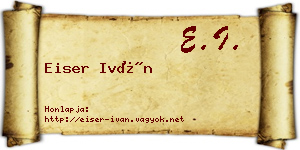 Eiser Iván névjegykártya